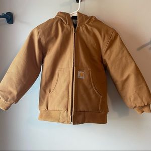 kids small brown winter carhartt jacket.